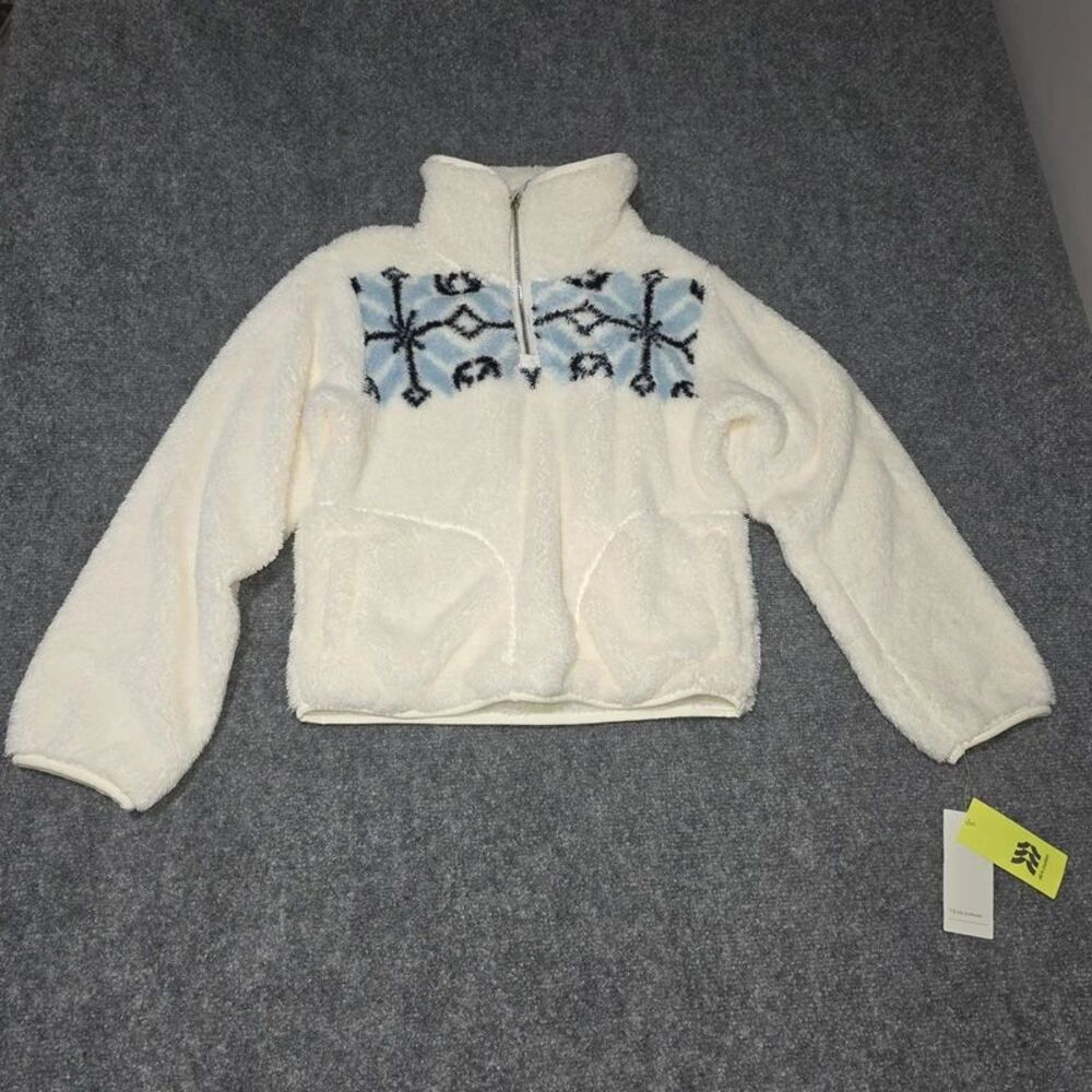 Girls XL 14-16 Snowflake Quarter Zip Fleece